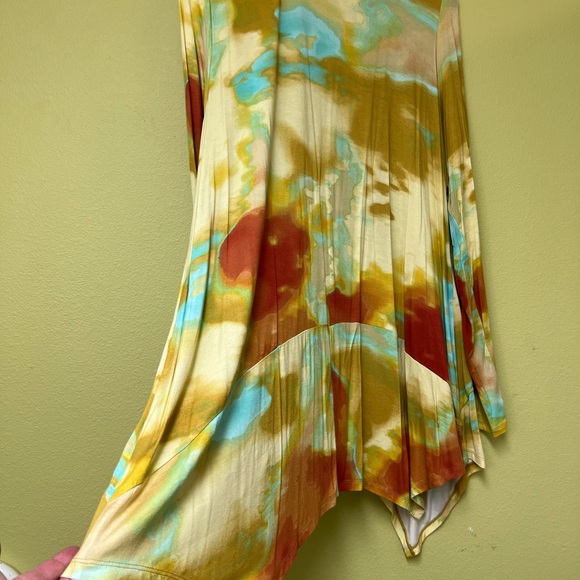 LOGO by Lori Goldstein Yellow and Green Cardigan - Picture 10 of 11